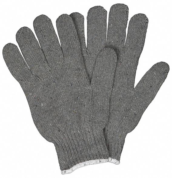 Knit Gloves, 8-3/4", S, Natural, PK12
