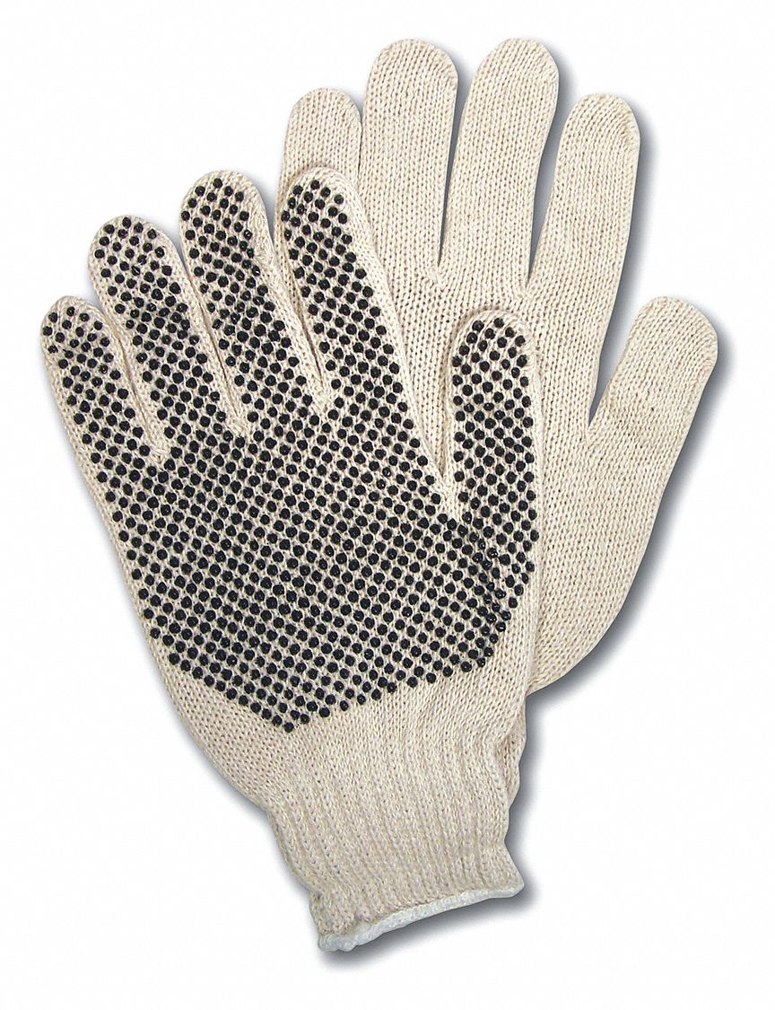 Knit Gloves, 9-3/4", L, Natural, PK12