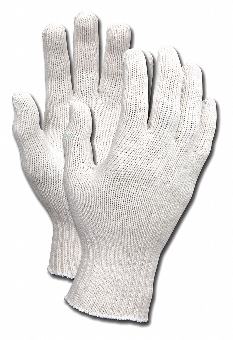 Knit Gloves, 9-3/4", L, Natural, PK12