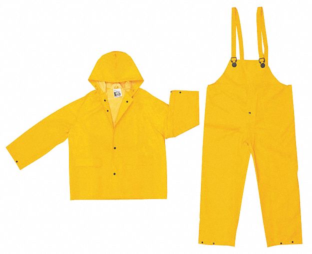 Rain Suit w/Jacket/Bib, Unrated, Yellow, M