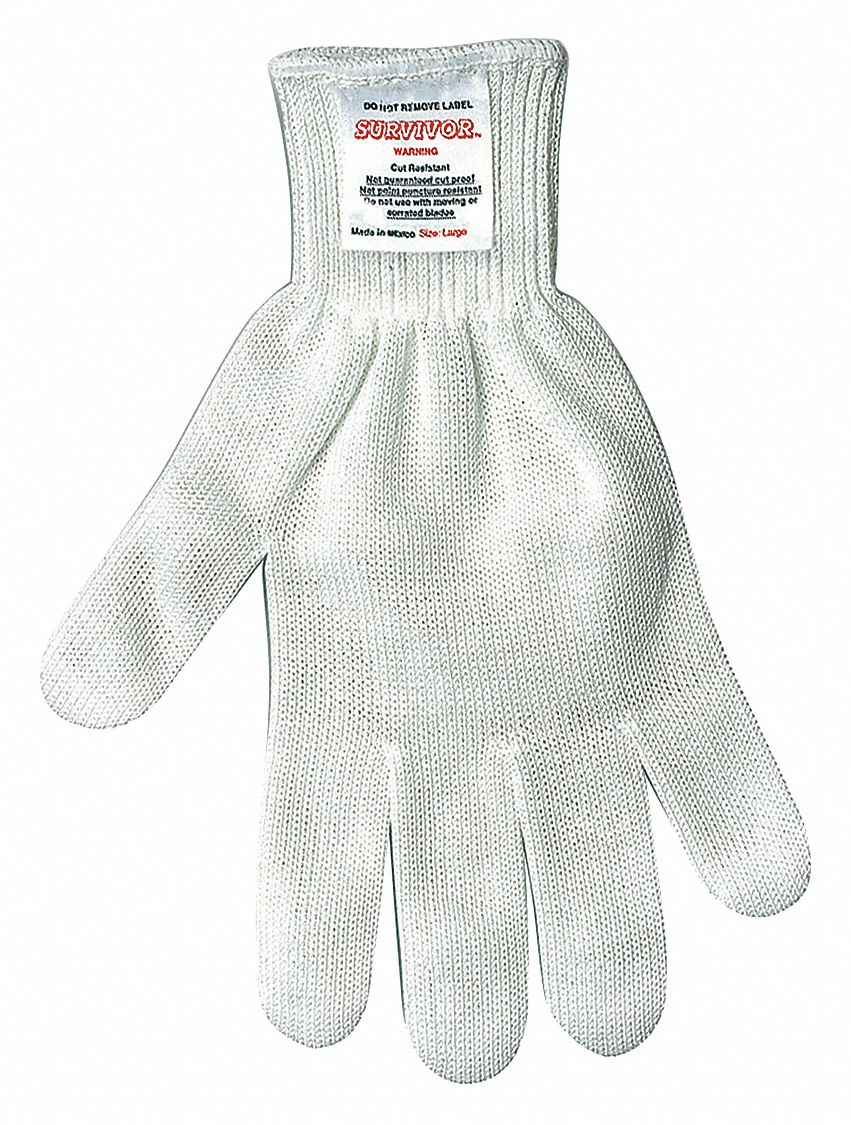 Coated Glove: L ( 9 ), ANSI Cut Level A7, Uncoated, Uncoated, Spectra® ( 10 ga )