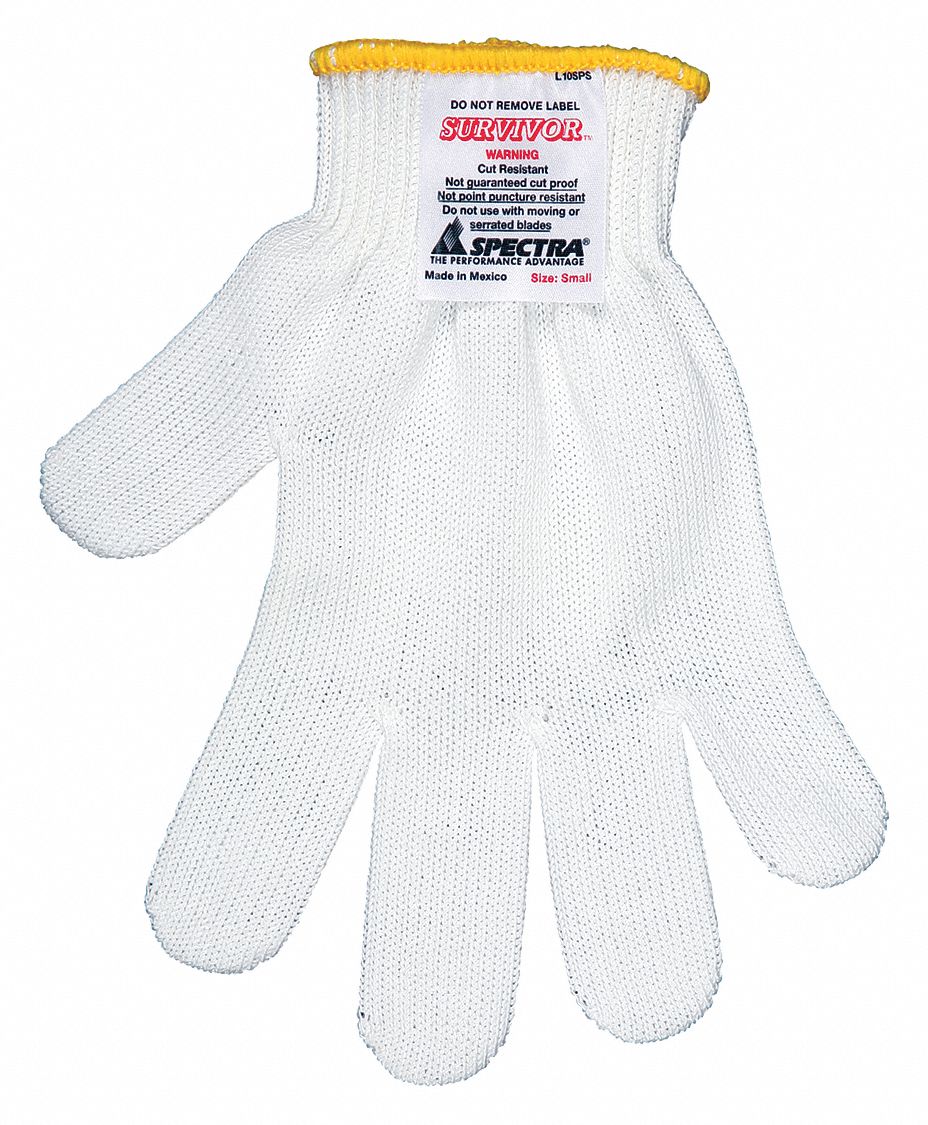 Coated Glove: S ( 7 ), ANSI Cut Level A7, Uncoated, Uncoated, Spectra® ( 10 ga )
