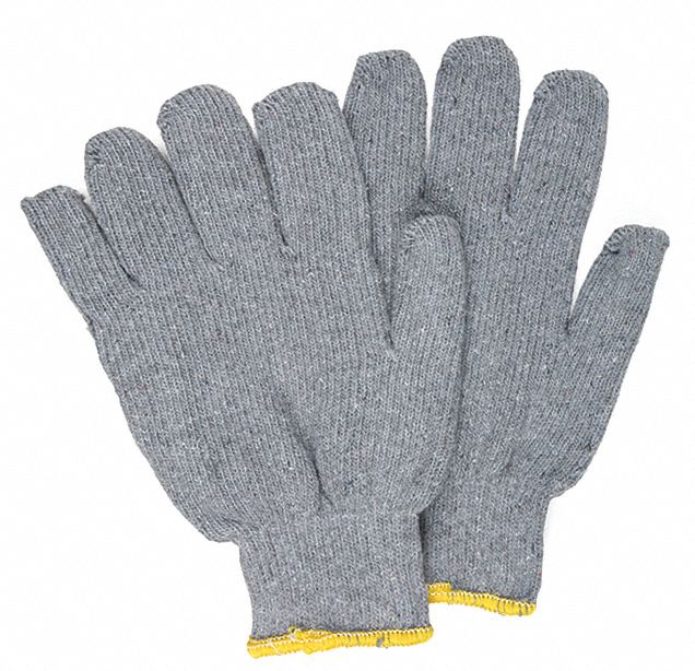 Knit Gloves: S ( 7 ), Glove Hand Protection, Uncoated, 500°F Max Temp, Cotton, 12 PK