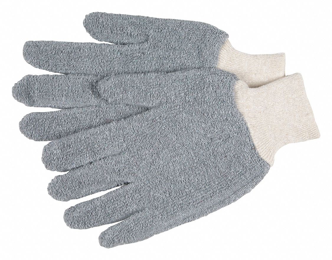 MCR SAFETY Knit Gloves, L, Gray, Gray, PK 12 26H6419423KM Grainger