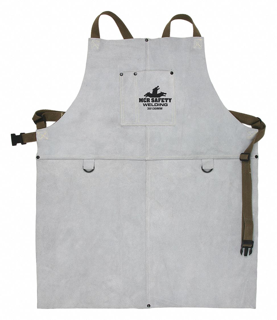 MCR SAFETY, Bib Apron, 30 in Lg, Welding Apron 26H96138130MW Grainger