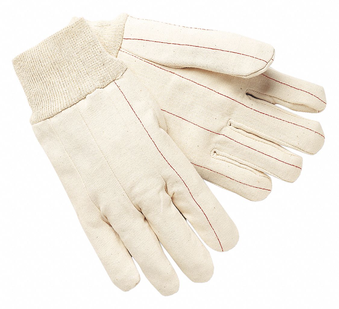 Knit Gloves: L ( 9 ), Glove Hand Protection, Uncoated, 500°F Max Temp, Cotton, 12 PK