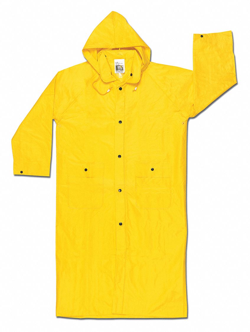 MCR SAFETY Coat Yellow Pvc - 26J360|300CX6 - Grainger