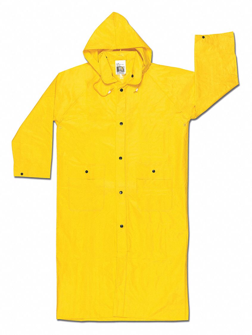 MCR SAFETY, 3XL, Wizard 0.28mm Pvc Nylon Pvc Fr Coat,3XL