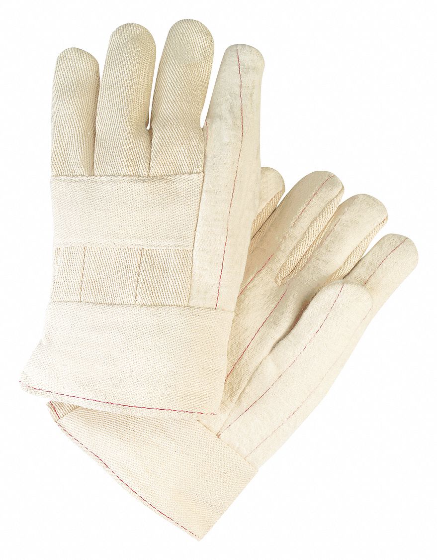 Knit Gloves: L ( 9 ), Glove Hand Protection, Uncoated, 500°F Max Temp, Cotton, 12 PK