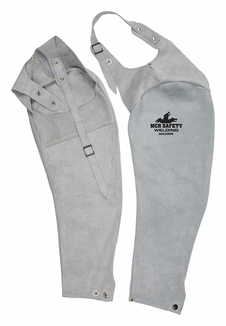 25 in Sleeve Lg, Gray, Leather Welding Sleeve W Strap 25 Lengt 26J226