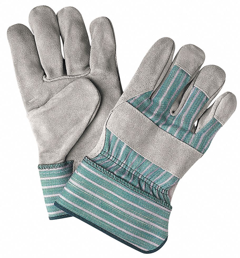 1350 GLOVES, GRN/GRY, L, ANSI/ISEA ABRASION 4/ANSI/ISEA PUNCTURE 5, WING THUMB, SAFETY CUFF