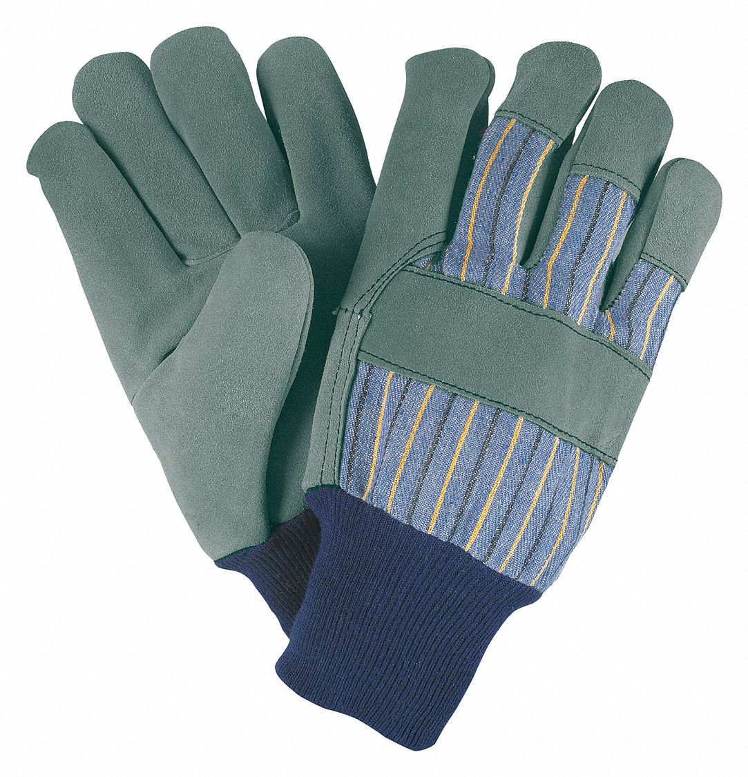 Leather Gloves: S ( 7 ), Cowhide, Premium, Glove, Full Finger, Knit Cuff, 12 PK