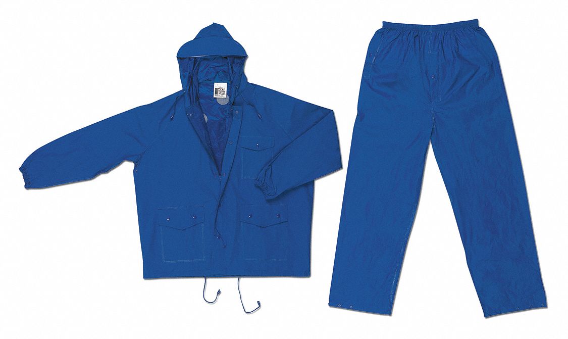 Rain Suit w/Jacket/Pant, Unrated, Blue, 3XL