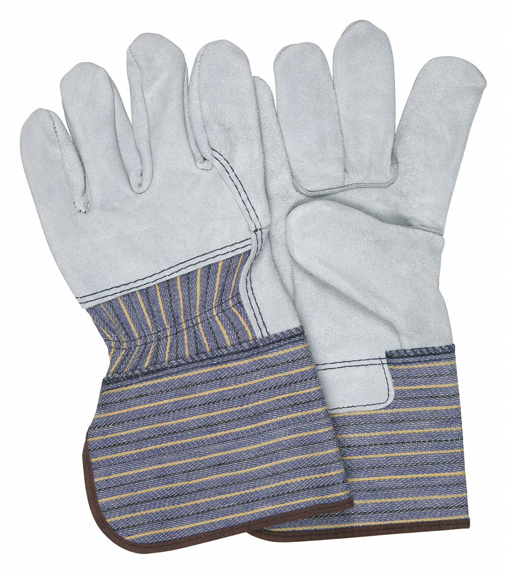 MCR SAFETY Leather Gloves, L, Cowhide, PK 12 26J9401414A Grainger