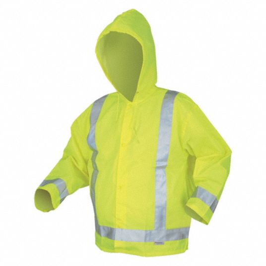 Safety green cheap rain jacket