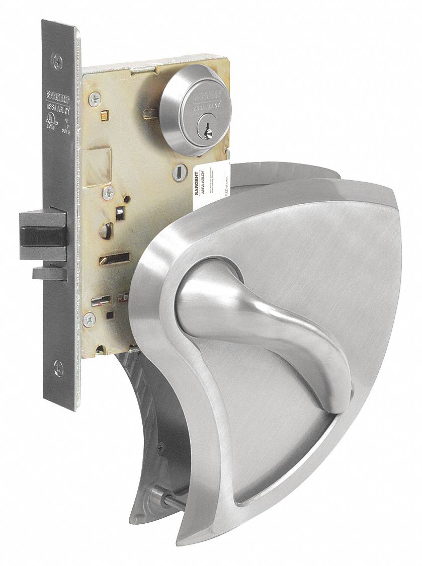 SARGENT Mortise Lockset, Mechanical, Keyed Different, Dull Stainless ...