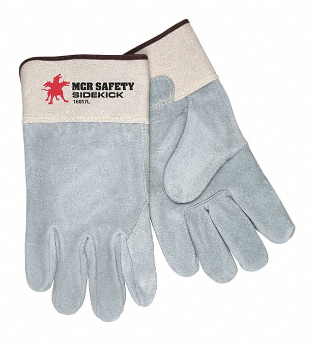 MCR SAFETY Leather Gloves L ( 9 ), Cowhide, Premium, Glove, Full