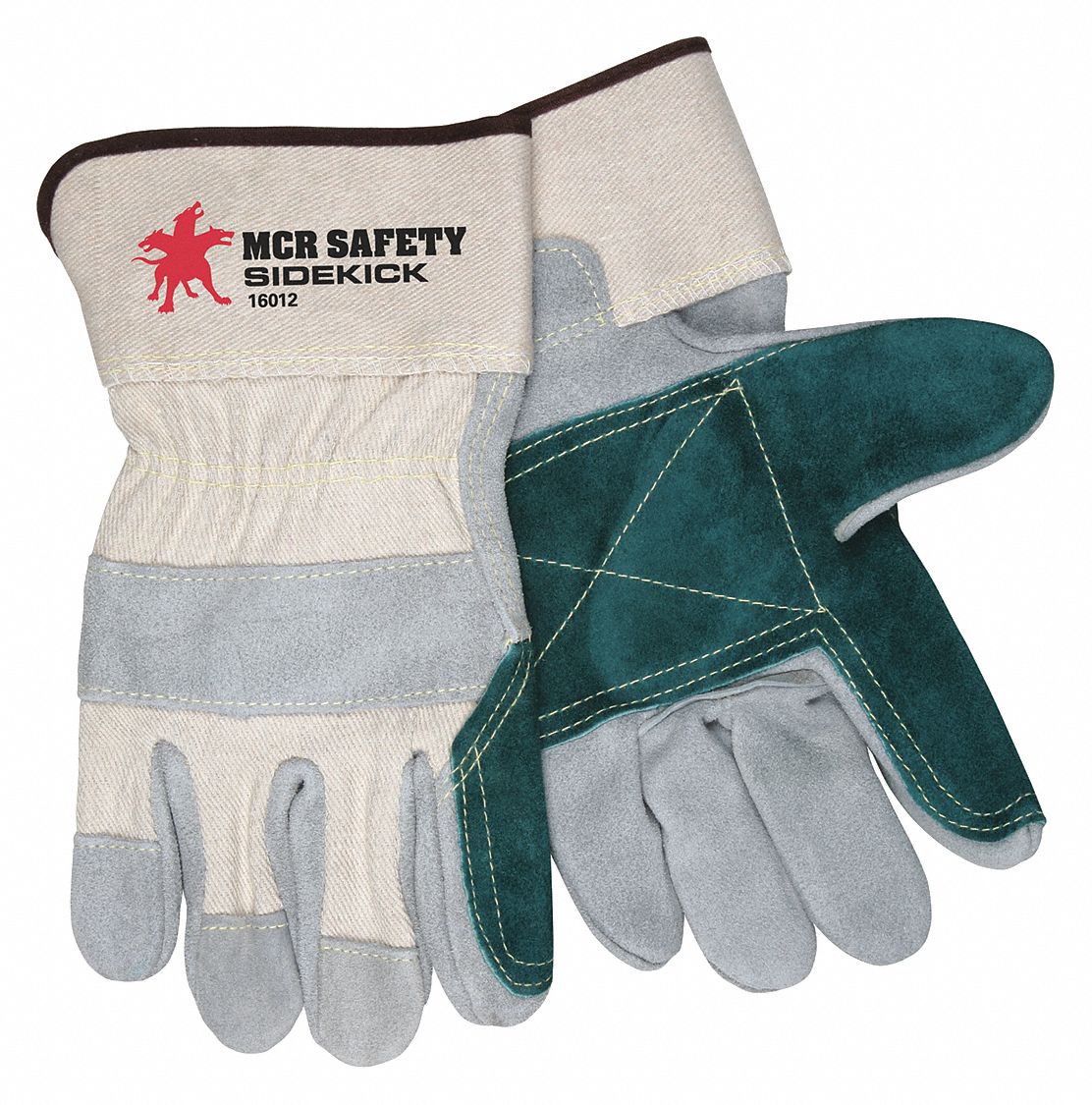 MCR SAFETY, M ( 8 ), Double Palm, Leather Gloves - 26K185|16012M - Grainger