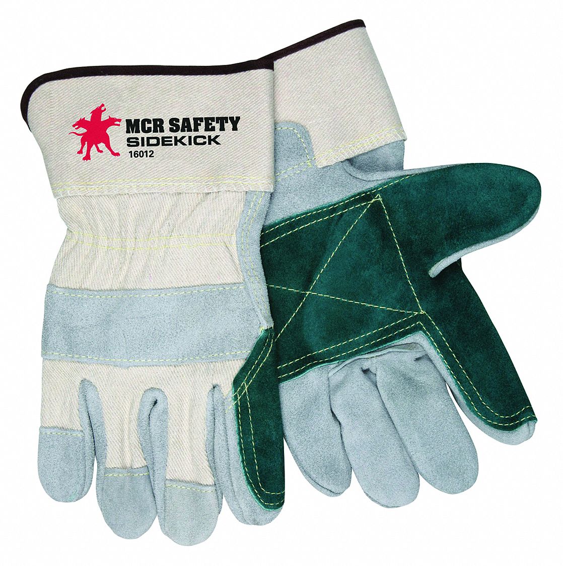 MCR SAFETY, L ( 9 ), Double Palm, Leather Gloves 26K18616012L Grainger