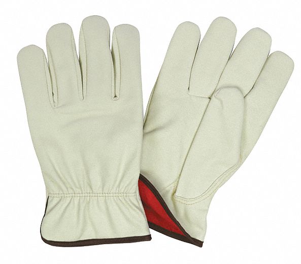 Leather Gloves: L ( 9 ), Premium, Drivers Glove, Synthetic Leather, Keystone Thumb, 12 PK