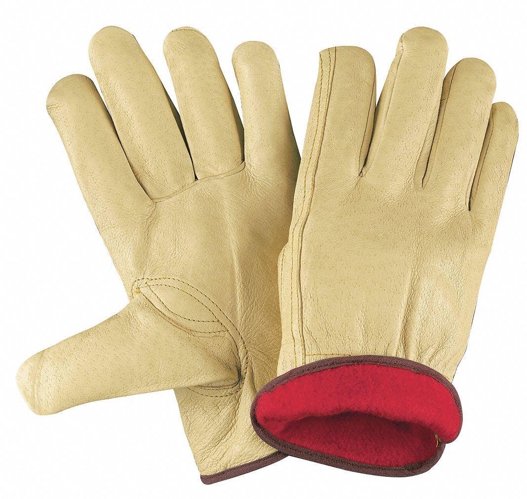 MCR SAFETY Leather Gloves, XL, Pigskin, PK 12 26K5583450XL Grainger