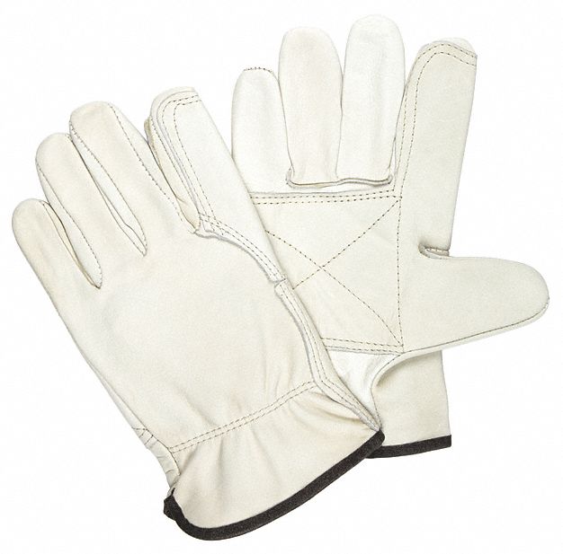 Leather Gloves: 2XL ( 11 ), Double Palm, Cowhide, Premium, Glove, Full Finger, 12 PK