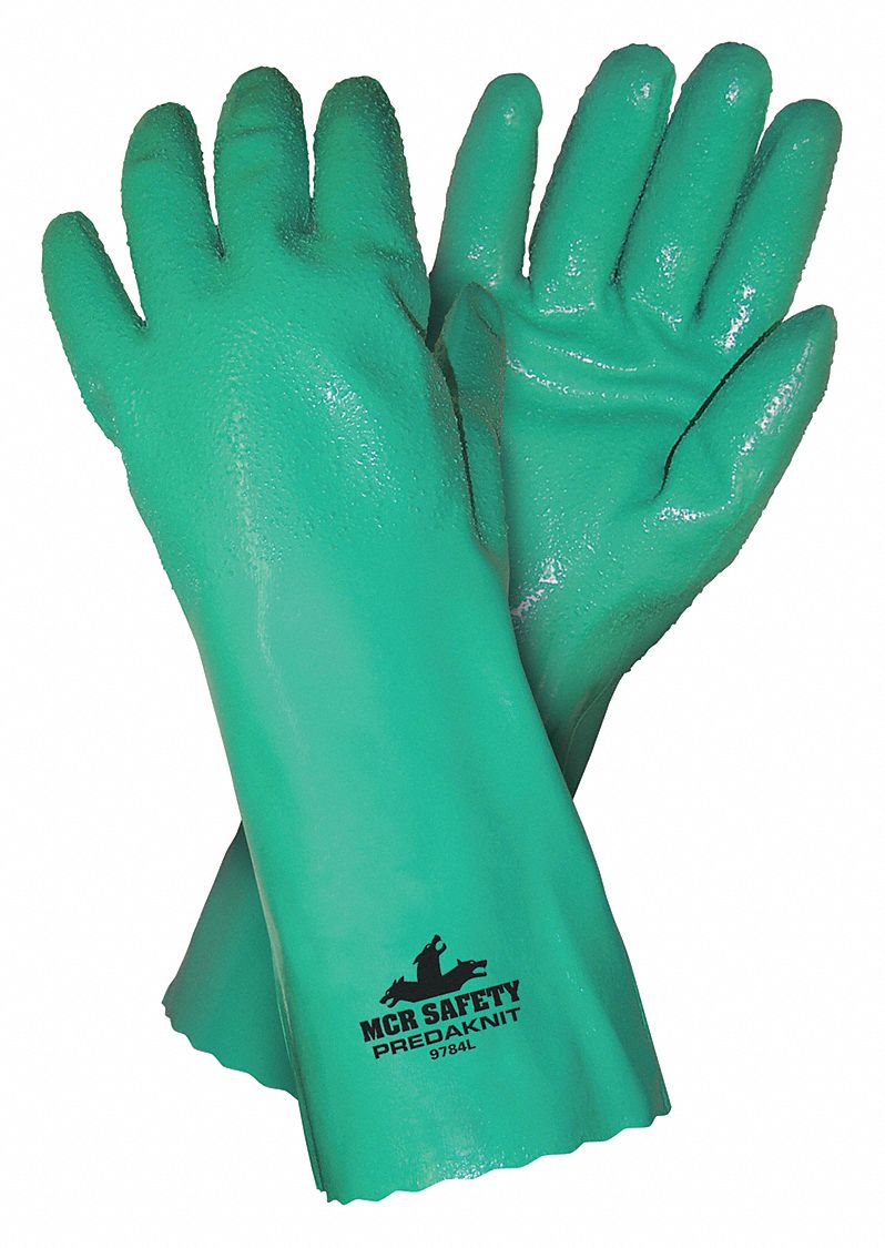 PREDAKNIT GREEN SUPPORTED NITRILE, 14 IN, GAUNTLET CUFF, 14GA, 12 PK