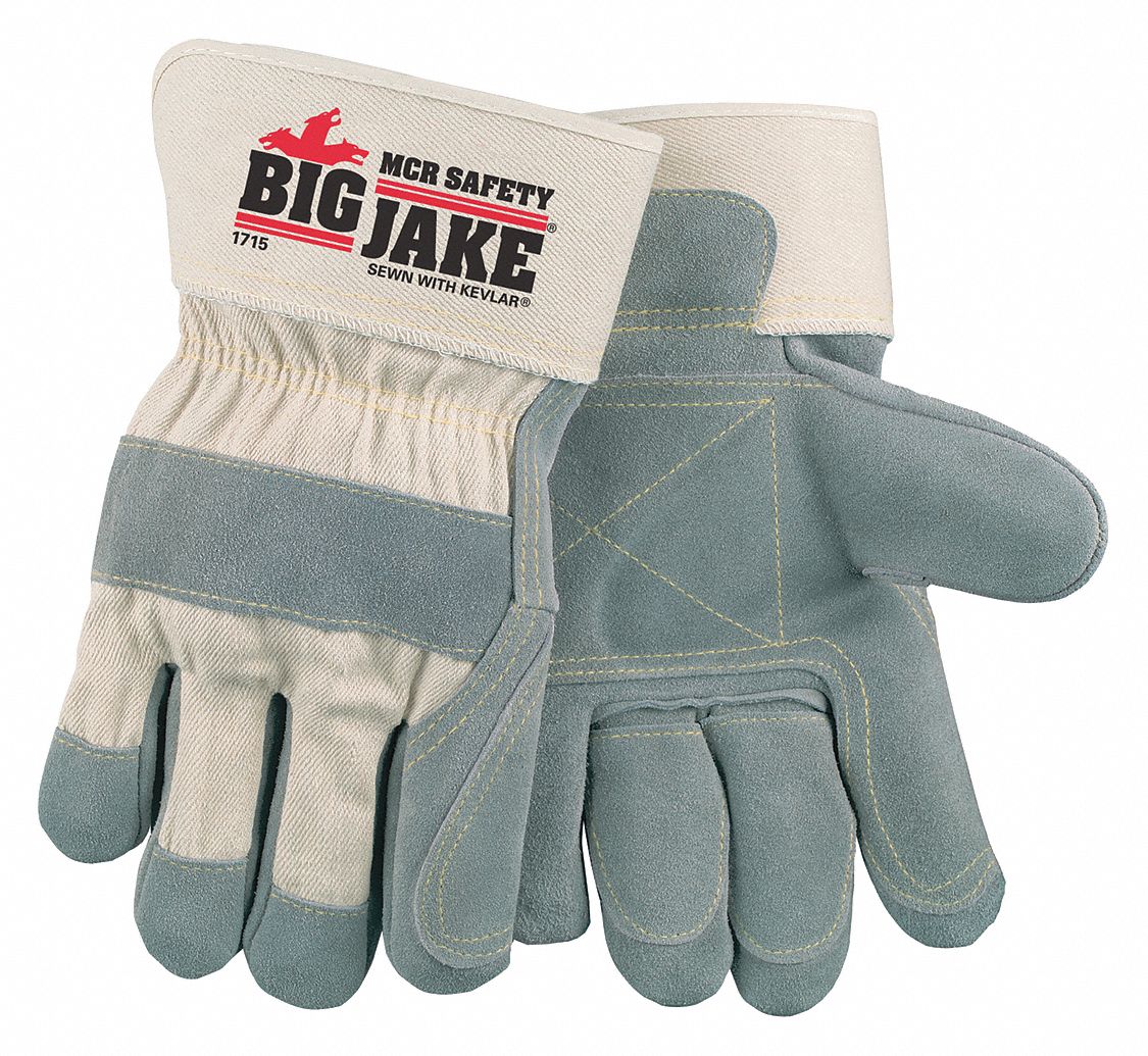 MCR SAFETY Double Leather Palm Fingers, 15, PK12 - 26K683|1715 - Grainger