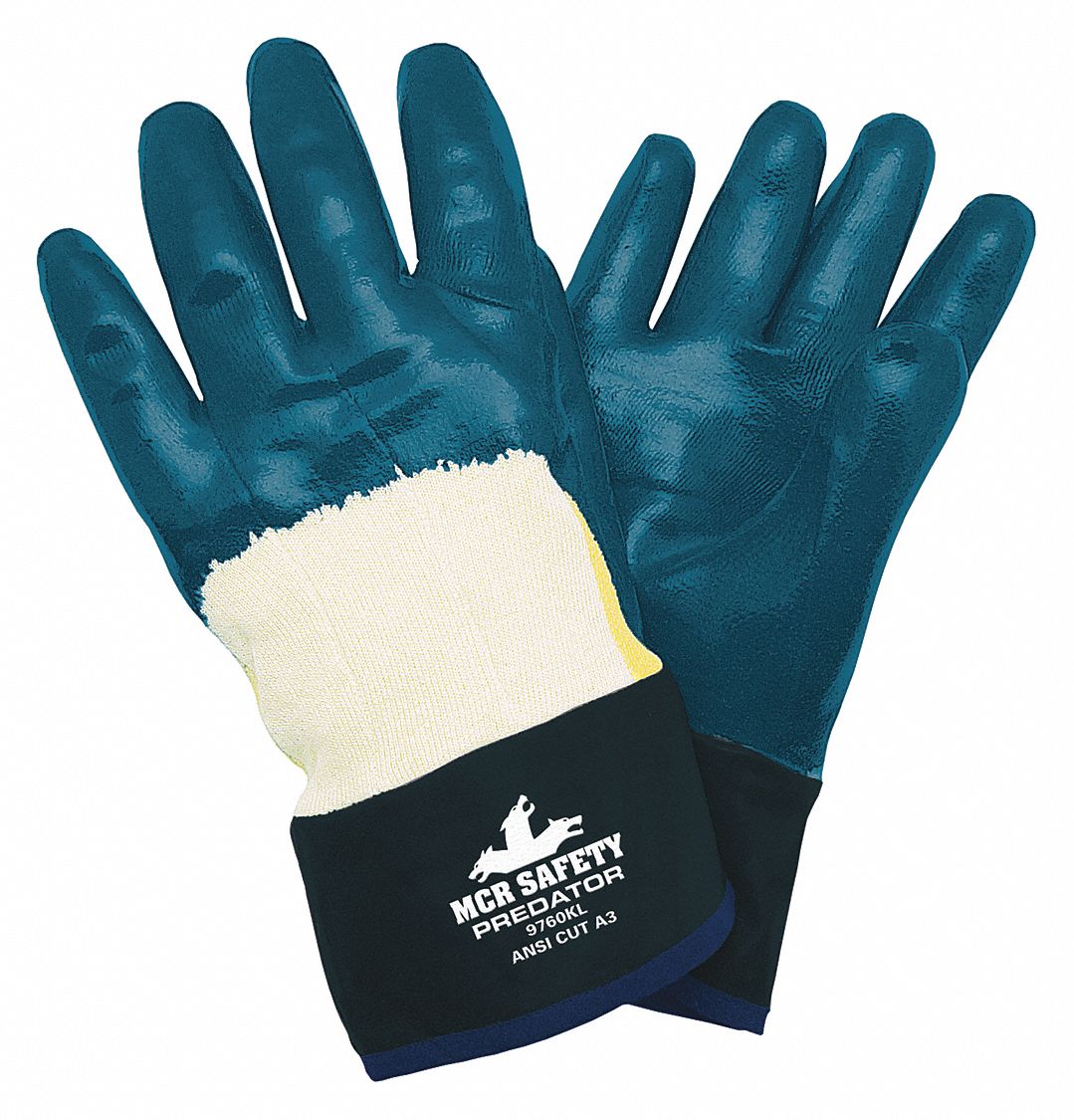 PREDATOR COATED GLOVES, NITRILE PALM, COATED CUFF, 12 PK