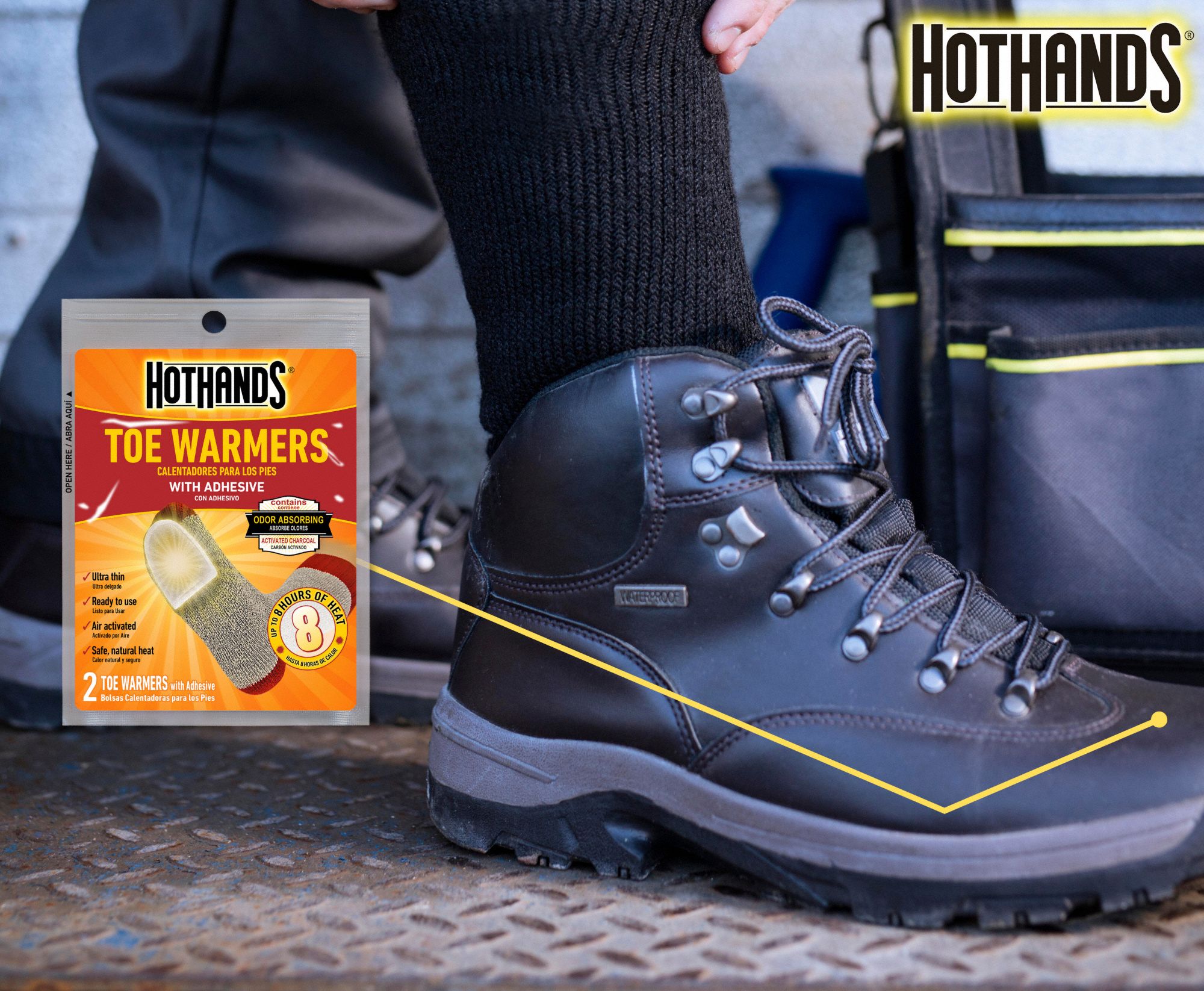 HOTHANDS Toe Warmer Toe Warmer, AirActivated, Up to 8 hr, 15 min to 30 min, 97°F Avg Temp, 6