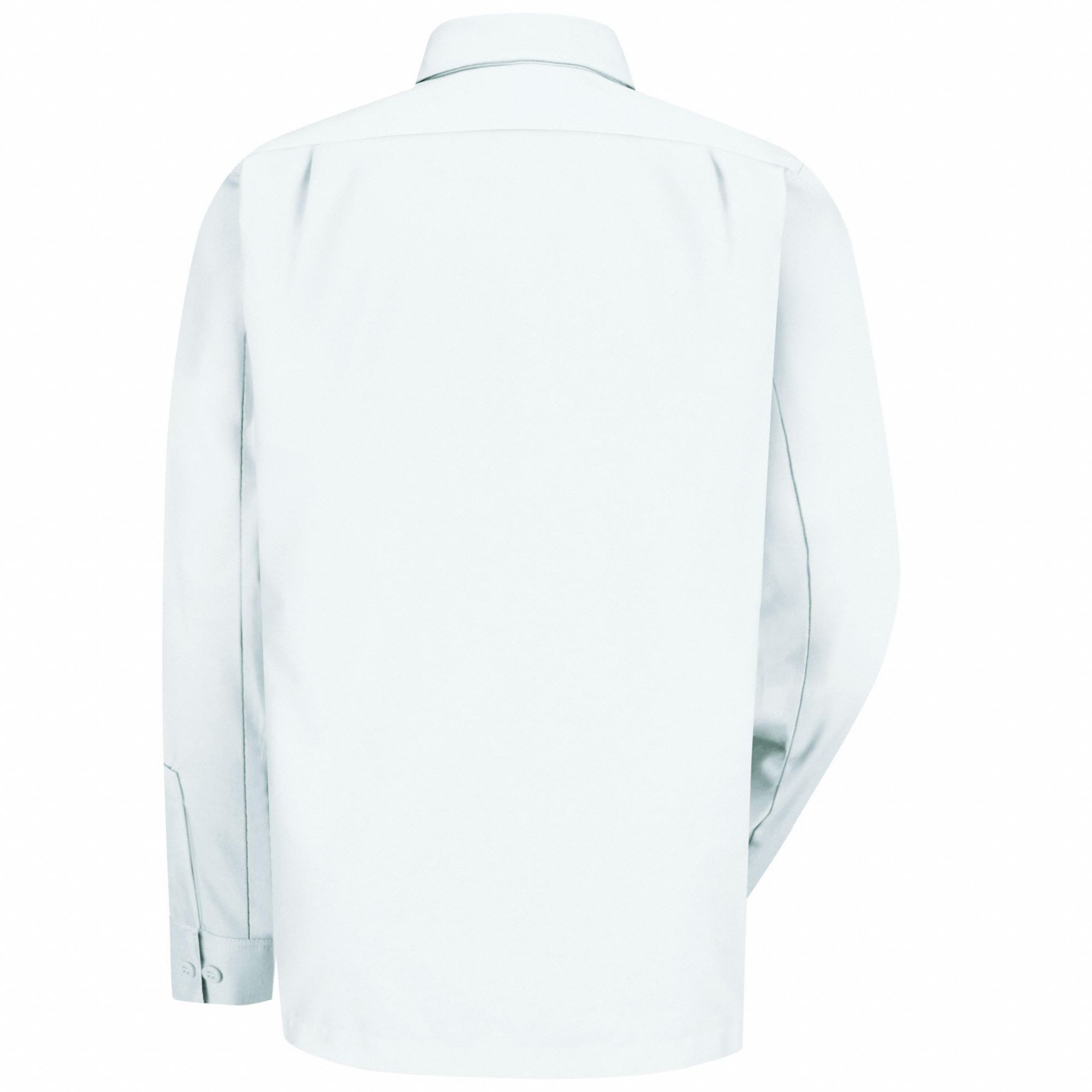 DICKIES White Long Sleeve Shirt, M, Polyester/Cotton, 31" Length, Fits