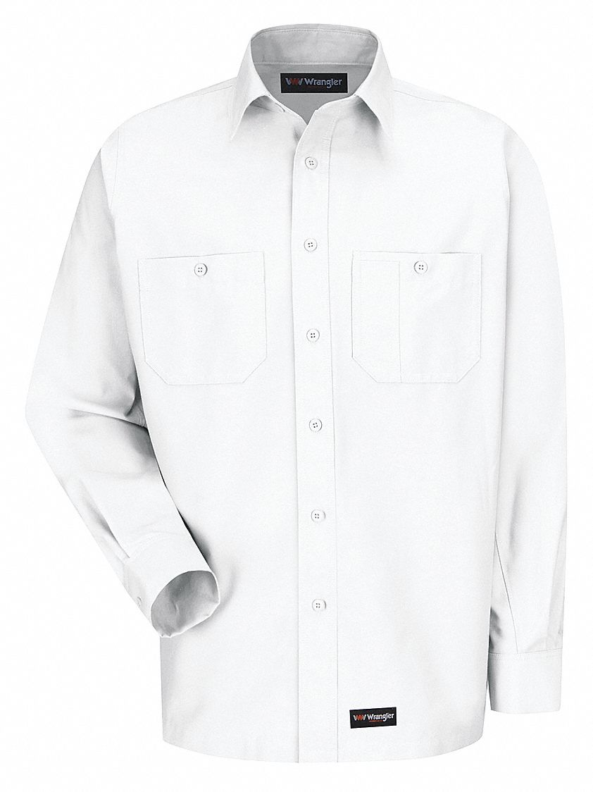 wrangler white long sleeve shirt