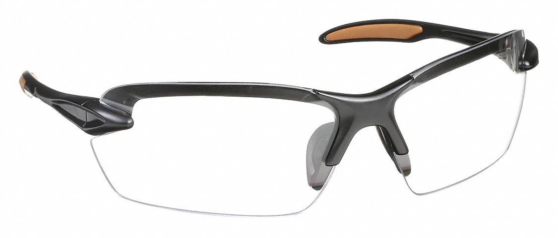 LUNETTES DE PROTECTION, DEMI-MONTURE, ENVELOPPANTE, PC, ANTIRAYURES, NR/TRSP, CSA, M