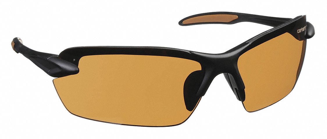 LUNETTES DE SÉCURITÉ, DEMI-MONTURE, ENVELOPPANTES, PC, ANTIRAYURES, NOIR/BRONZE, CSA, UV, M