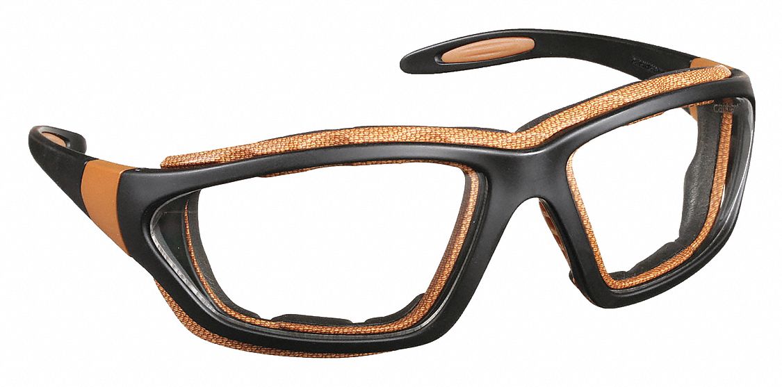 LUNETTES DE SÉCURITÉ, MONTURE INTÉGRALE, ENVELOPPANTE, NYLON/PC, ANTIBUÉE, NOIR/BLANC, CSA-2015