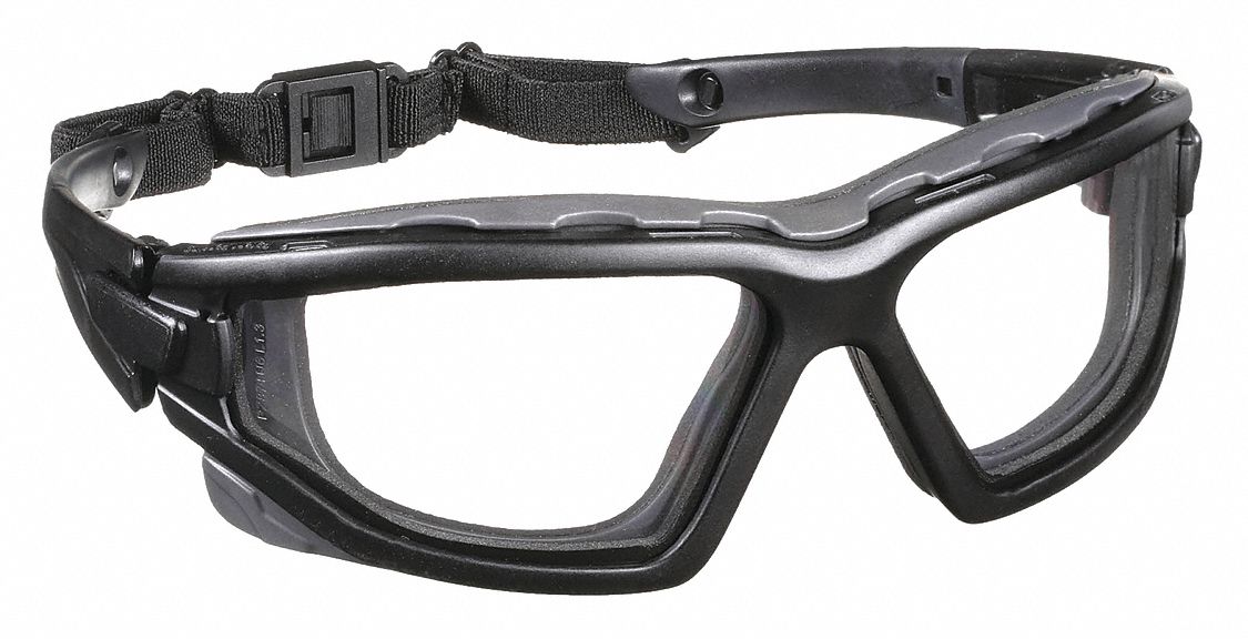 LUNETTES DE SÉCURITÉ, MONTURE INTÉGRALE, ENVELOPPANTE, NOIRE, NYLON/PC, ANTIBUÉE, TRNSP, CSA