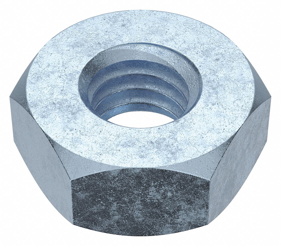 ÉCROU HEX,M3-0,50,LA HEX 5,5MM,H HEX 2,4MM,ACIER,CLASSE 8,GALVA,100PQT