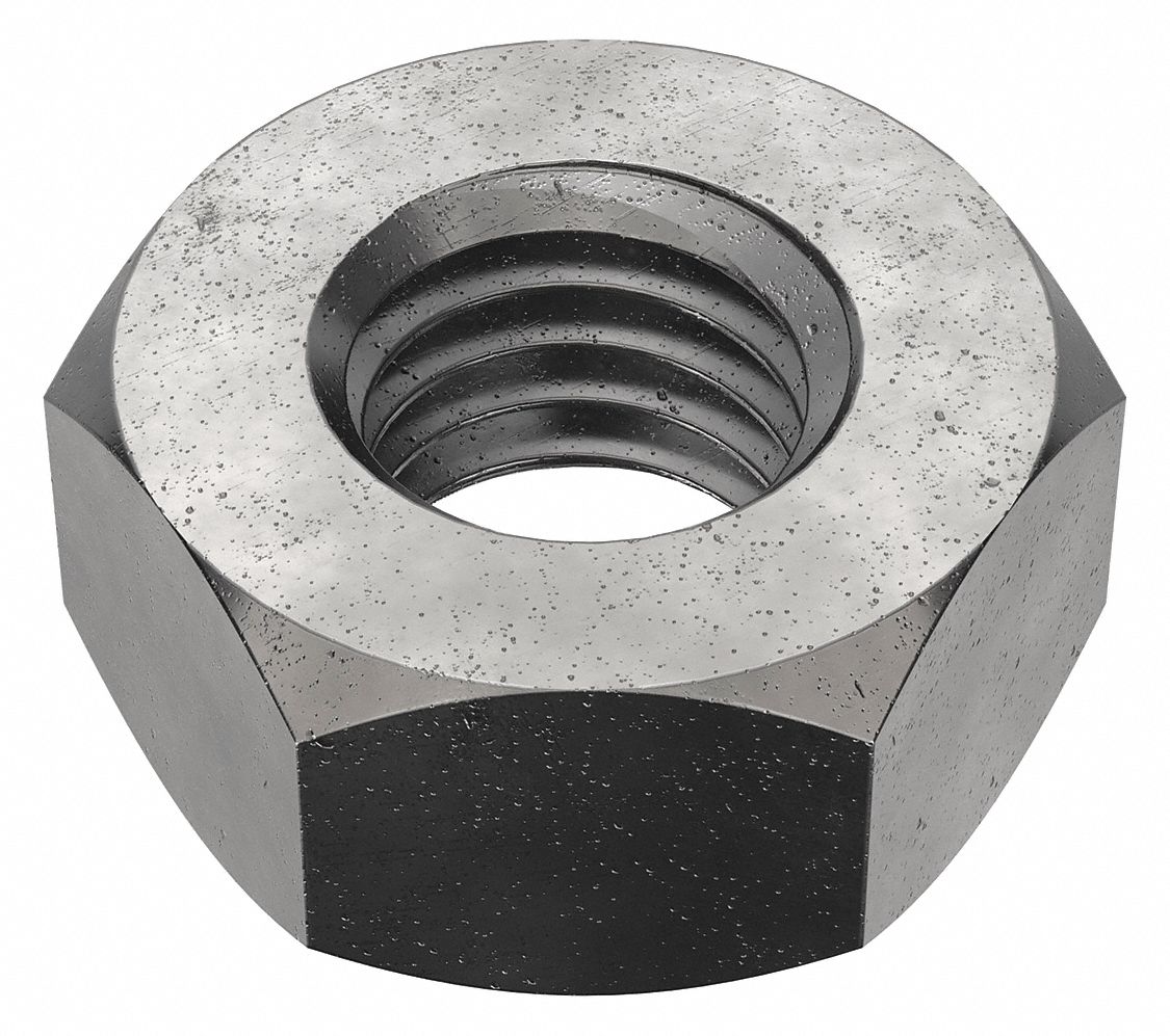 ÉCROU HEXAGONAL, M10-1,50, 17MM HEX W, 8MM HEX H, ACIER, CLASSE 10, OXYDE NOIR, PQ100