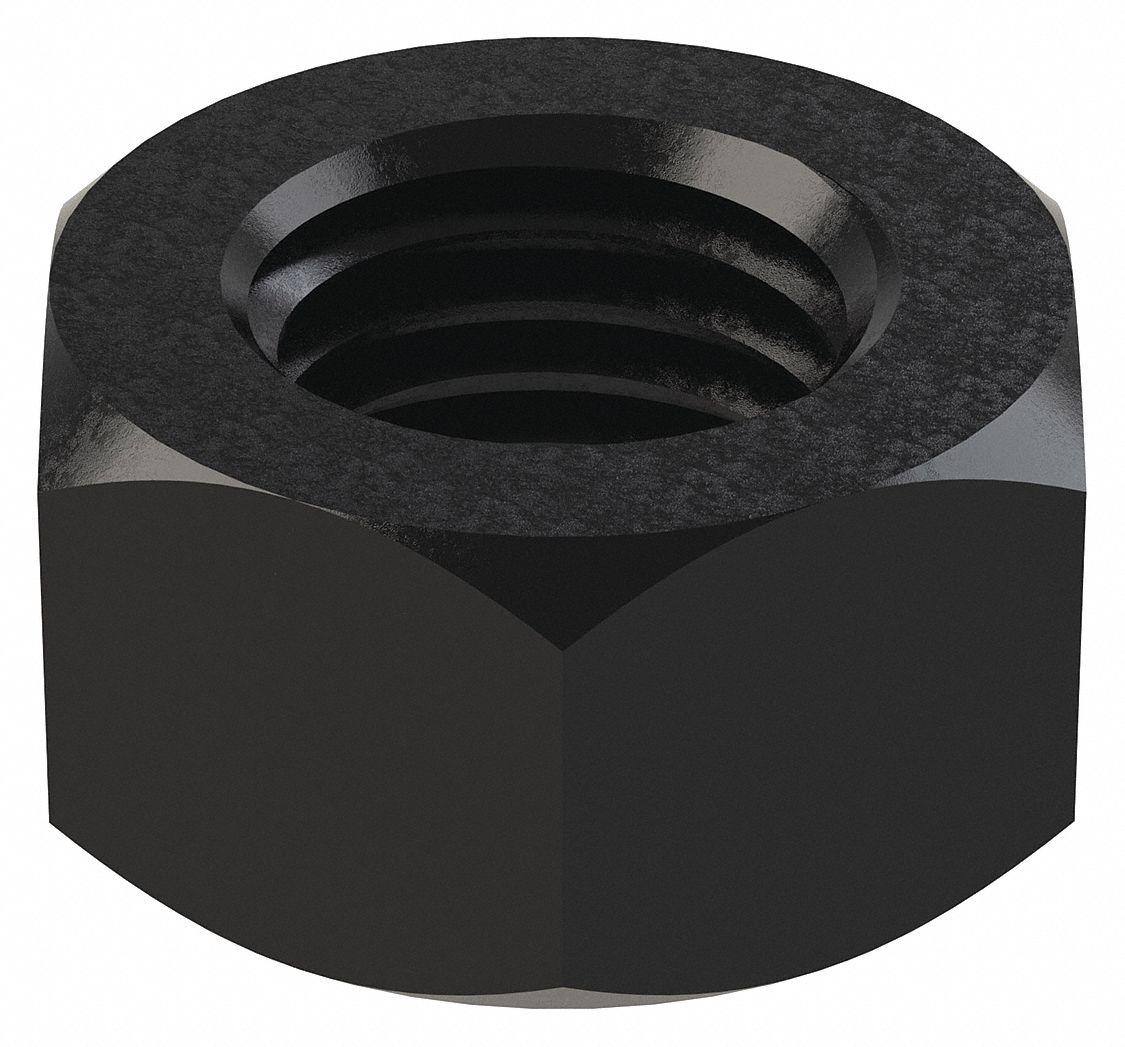 Hex Nut: Std Hex, M24x3.00 Thread, 36 mm Hex Wd, 19 mm Hex Ht, Steel, Class 10, Plain, Std, 10 PK