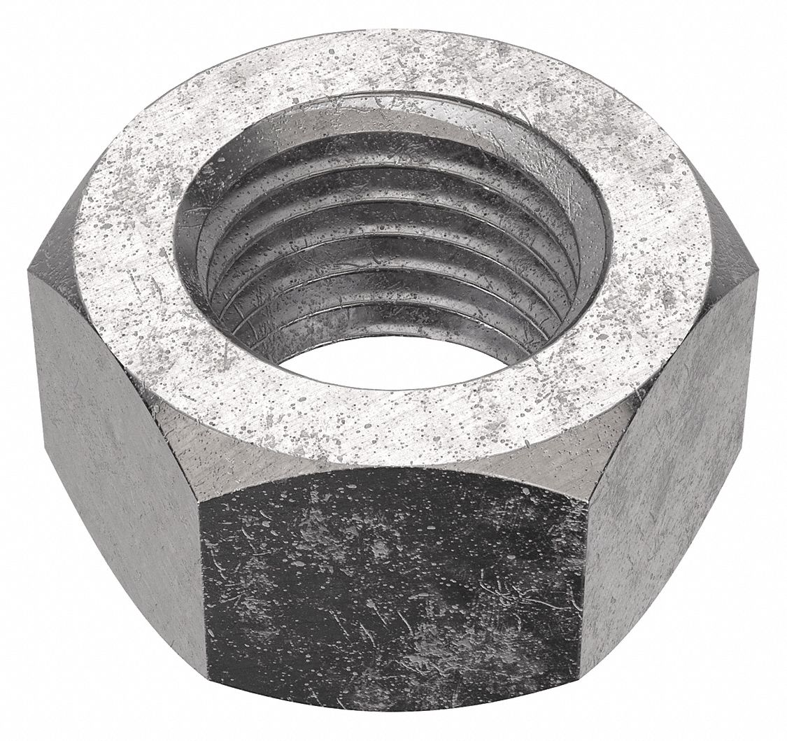 Hex Nut: Std Hex, M22x2.50 Thread, 32 mm Hex Wd, 18 mm Hex Ht, Stainless Steel, 18-8, Plain, 5 PK
