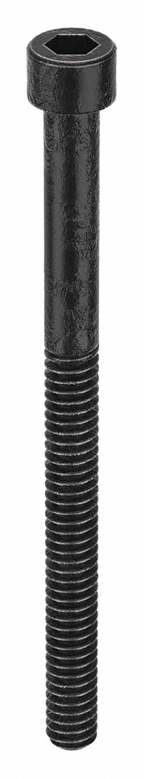 Socket Head Cap Screw: #1-64 Thread Size, 1 in Lg, Std, Black Oxide, Alloy Steel, 100 PK