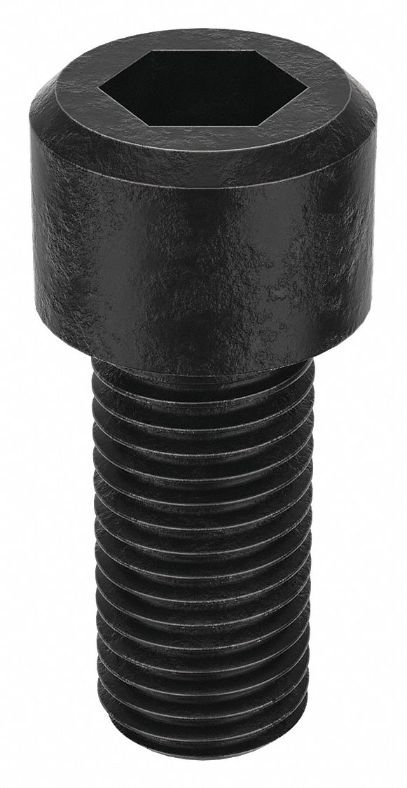 Socket Head Cap Screw: 1 1/8"-7 Thread Size, 2 1/2 in Lg, Std, Black Oxide, Alloy Steel