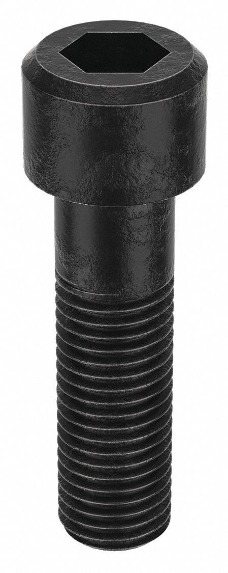 Socket Head Cap Screw: 1 1/8"-7 Thread Size, 4 in Lg, Std, Black Oxide, Alloy Steel, 7/8 in Drive