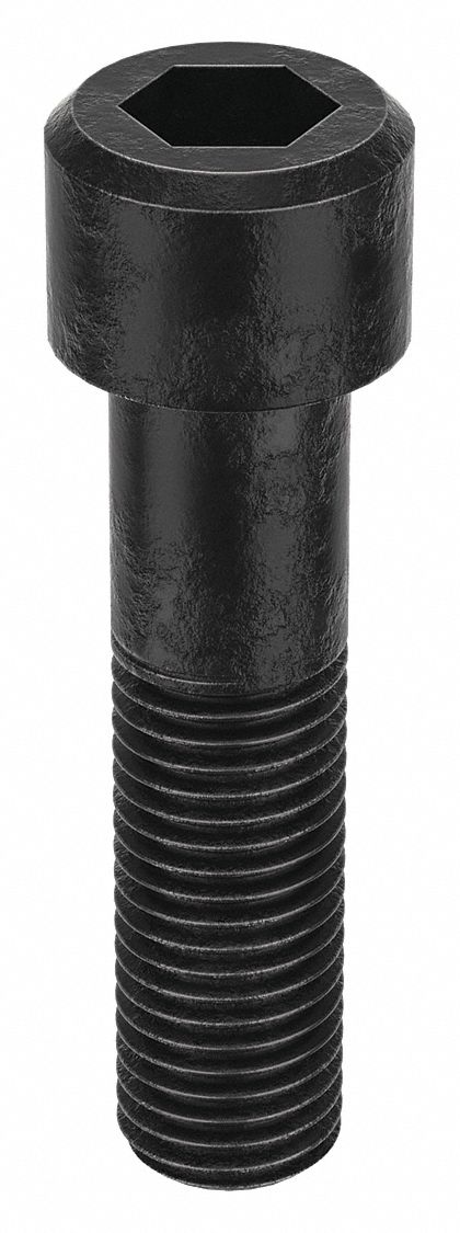 Socket Head Cap Screw: 1 1/8"-7 Thread Size, 4 1/2 in Lg, Std, Black Oxide, Alloy Steel