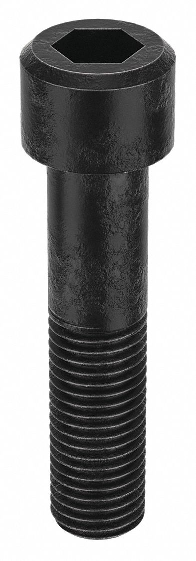 Socket Head Cap Screw: 1 1/8"-7 Thread Size, 5 in Lg, Std, Black Oxide, Alloy Steel, 7/8 in Drive