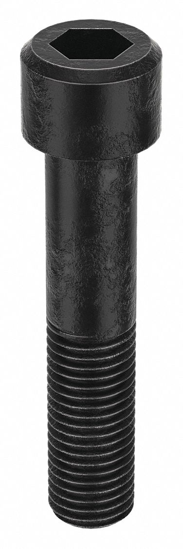 Socket Head Cap Screw: 1 1/8"-7 Thread Size, 5 1/2 in Lg, Std, Black Oxide, Alloy Steel