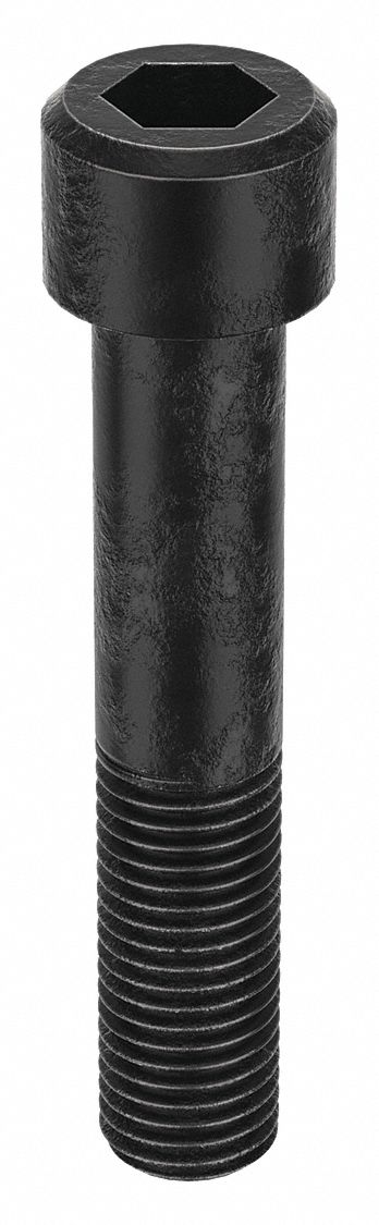 Socket Head Cap Screw: 1 1/8"-7 Thread Size, 6 in Lg, Std, Black Oxide, Alloy Steel, 7/8 in Drive