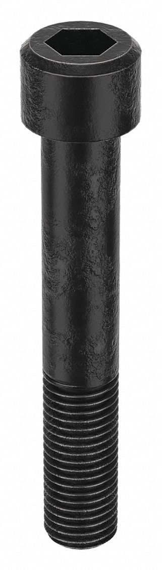 Socket Head Cap Screw: 1 1/8"-7 Thread Size, 7 in Lg, Std, Black Oxide, Alloy Steel, 7/8 in Drive