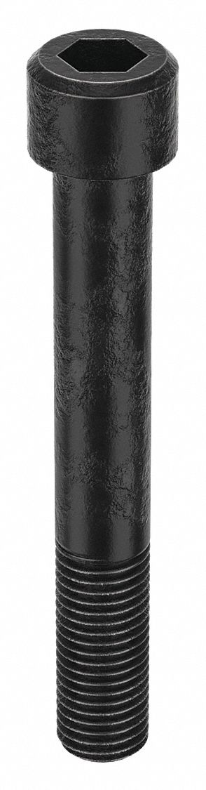 Socket Head Cap Screw: 1 1/8"-7 Thread Size, 8 in Lg, Std, Black Oxide, Alloy Steel, 7/8 in Drive
