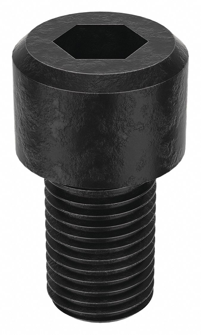 Socket Head Cap Screw: 1 1/4"-7 Thread Size, 2 in Lg, Std, Black Oxide, Alloy Steel, 1.25 in Head Ht